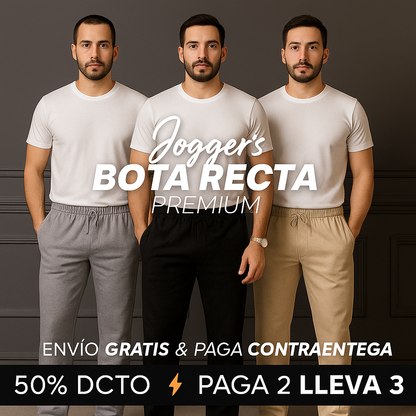 Nuevo Basic & Bold: Jogger Bota Recta para Hombre
